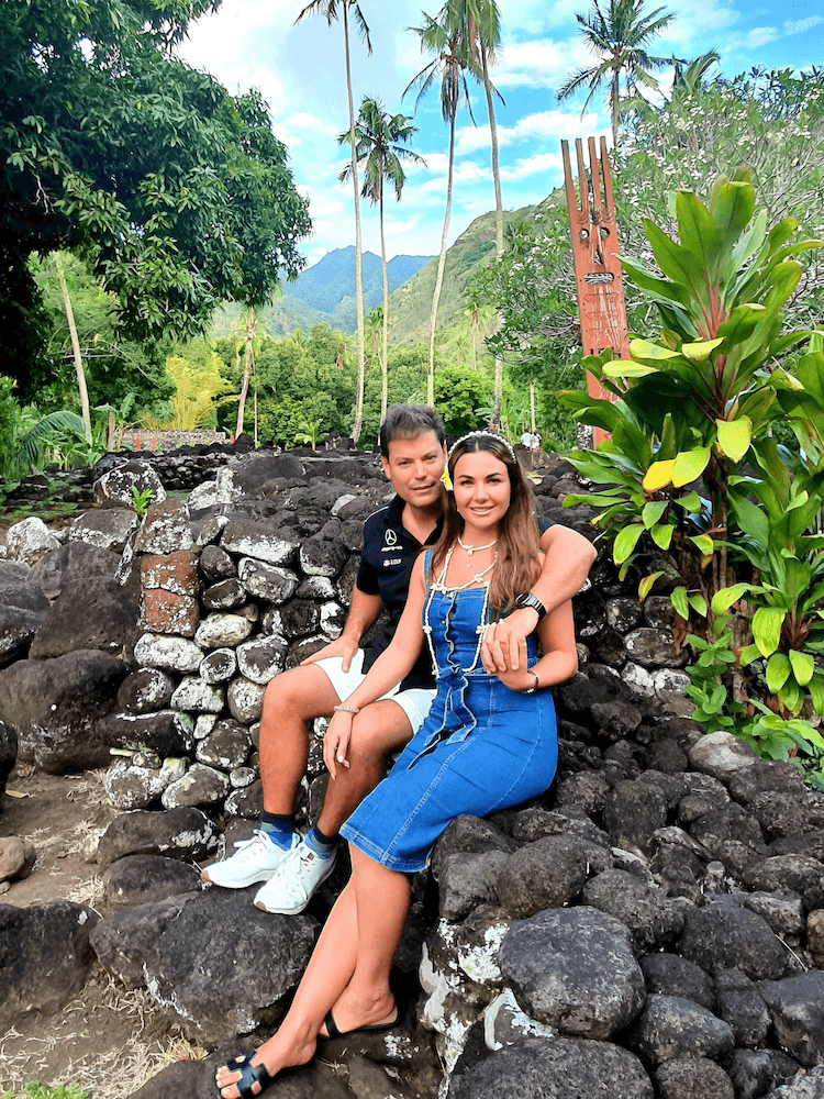 A Couple Enjoying the Beautiful Views on the West Coast of Tahiti