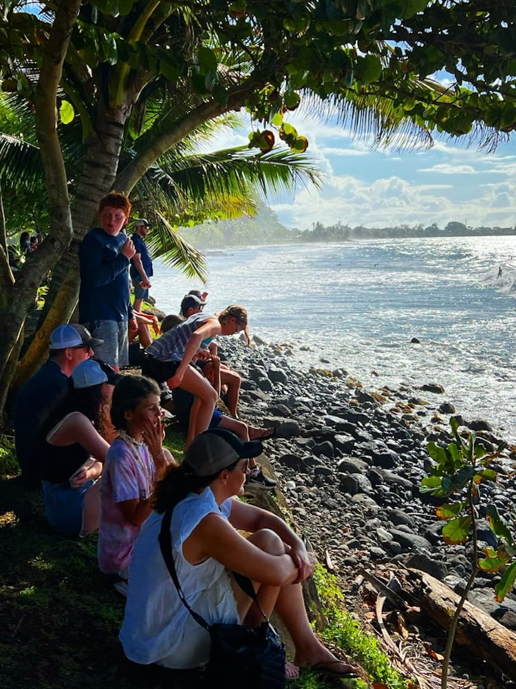 East Coast Half Day Tour of Tahiti - Tour Group on the Coastline