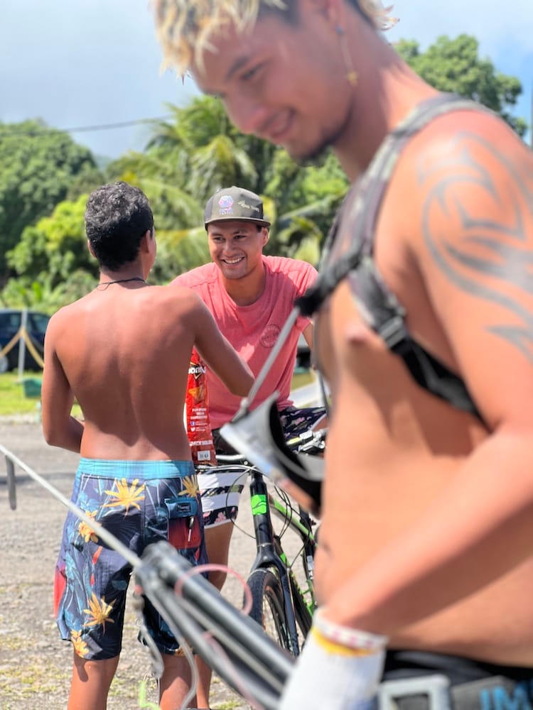 Locals Enjoying the Outdoors in Teahupoo Village