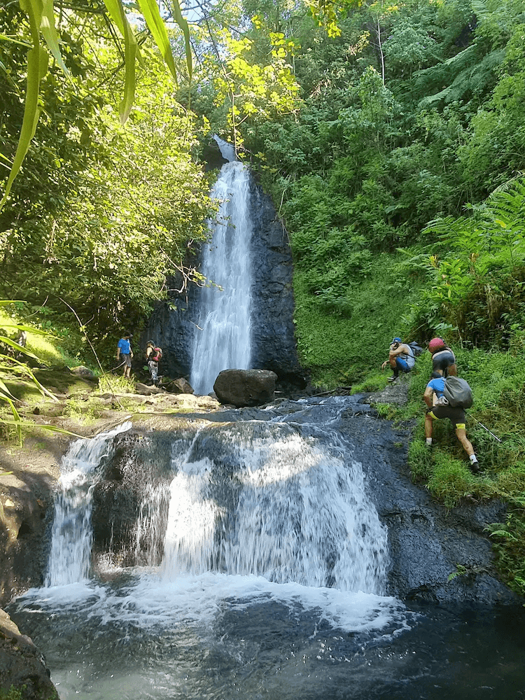 West Cost Full Day Tour of Tahiti - Tour Group Exploring Waterfall