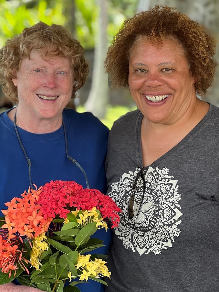 East Coast Tour of Tahiti - Tourists with Their Bouquets